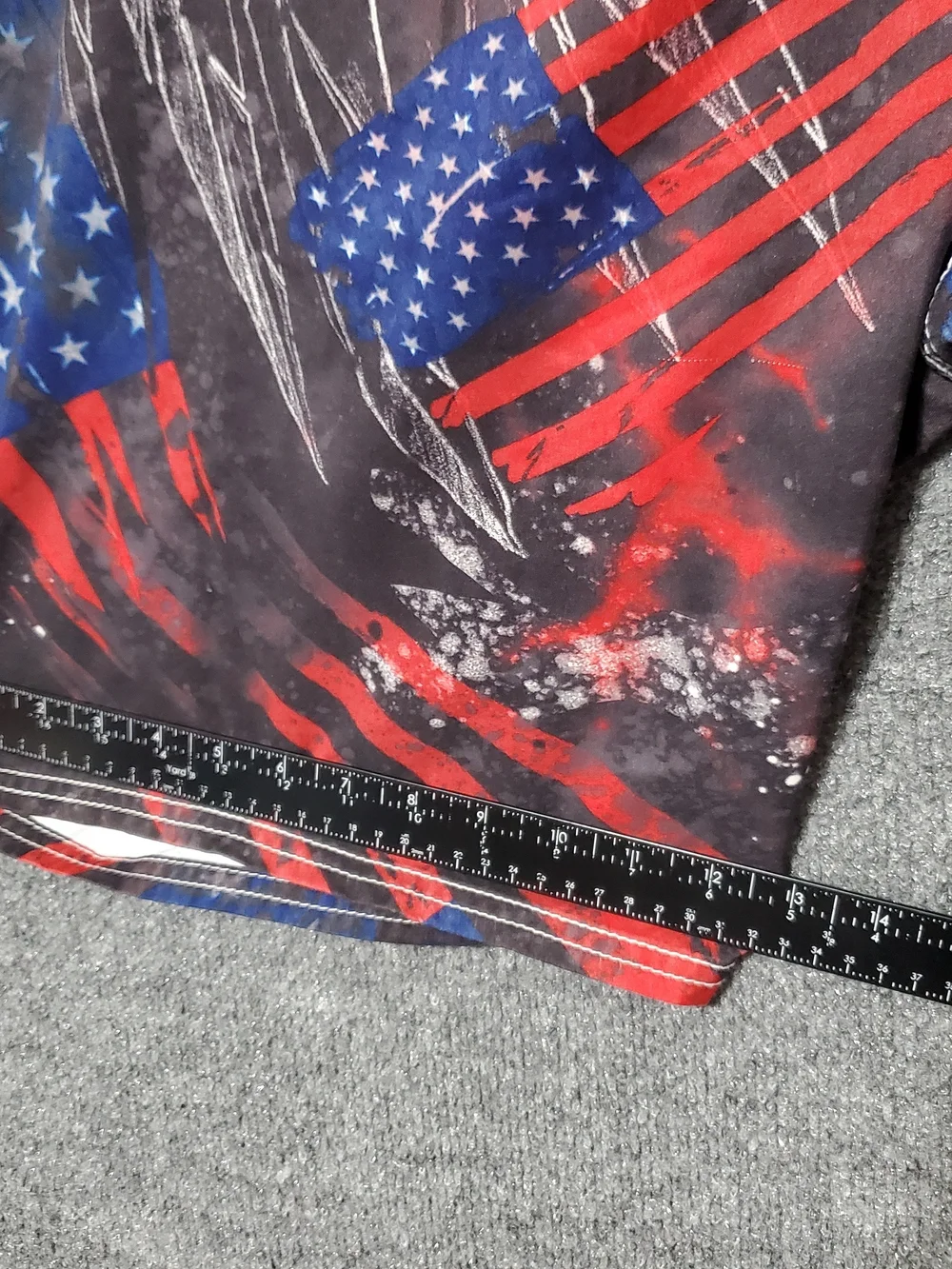 Vintage MMA Elite American Flag Skull Fight Board Shorts Mens L Patriotic USA